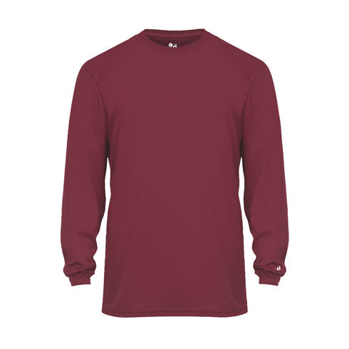 Badger Sport B-Core L/S Tee (410400-000404), Color 'Cardinal'